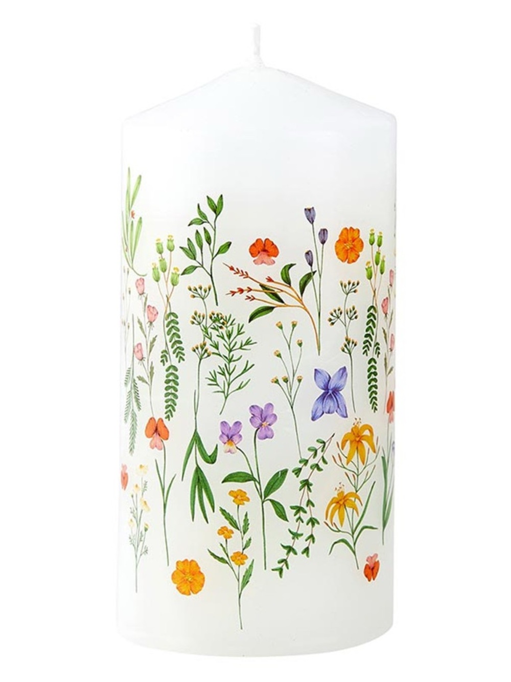 Slant Pillar Candle - Boho Flowers - 2 available - NIB